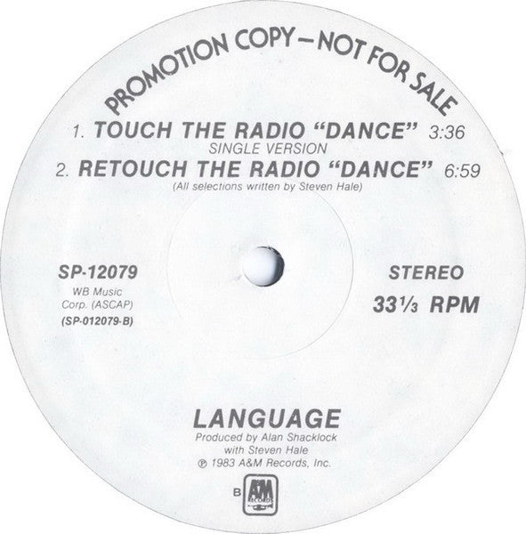 Language (4) : Touch The Radio "Dance" (12", Promo)