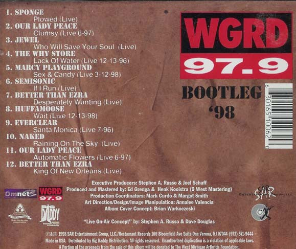 Various : WGRD 97.9 Bootleg '98 (CD)