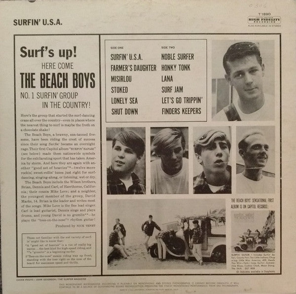 The Beach Boys : Surfin' U.S.A. (LP, Album, Mono, Scr)