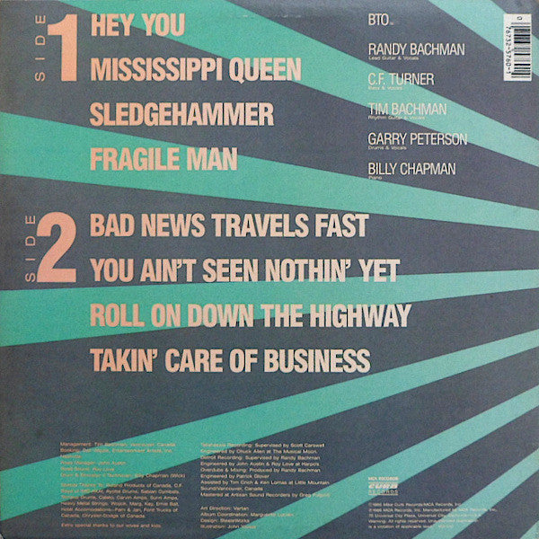 Bachman-Turner Overdrive : Live! Live! Live! (LP, Album, Glo)