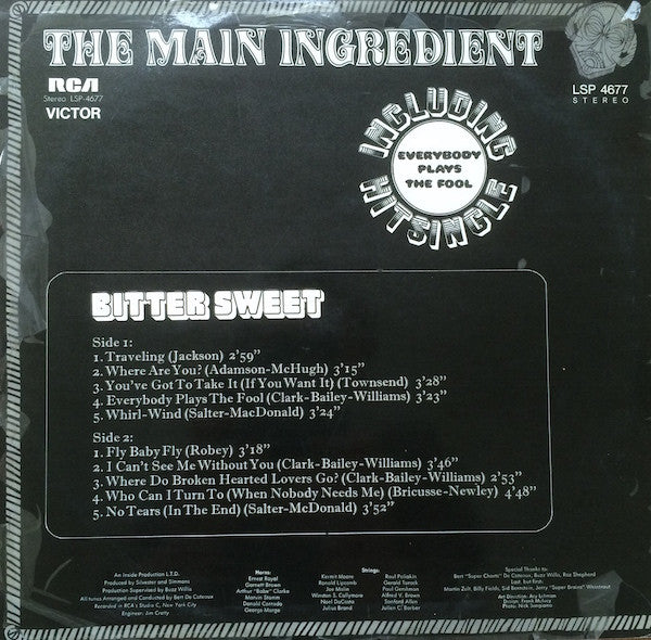 The Main Ingredient : Bitter Sweet (LP, Album)