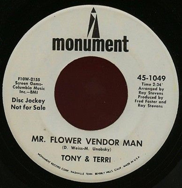 Tony & Terri* : Mr. Flower Vendor Man (7", Promo)