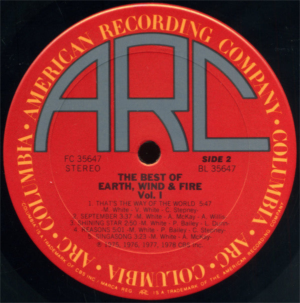 Earth, Wind & Fire : The Best Of Earth Wind & Fire Vol. I (LP, Comp, San)