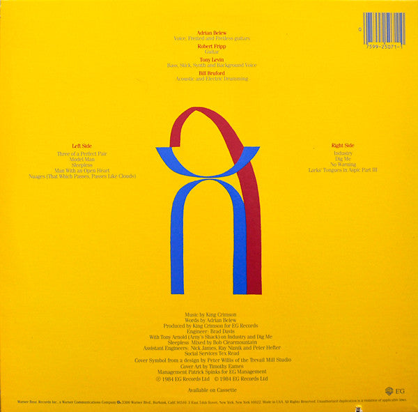 King Crimson : Three Of A Perfect Pair (LP, Album, Win)