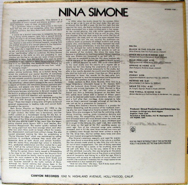 Nina Simone : Gifted & Black (LP, Album, Mon)