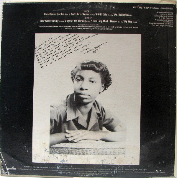 Nina Simone : Here Comes The Sun (LP, Album, Ind)