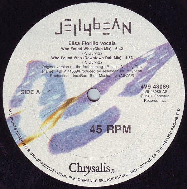 John "Jellybean" Benitez Featuring Elisa Fiorillo : Who Found Who (12")