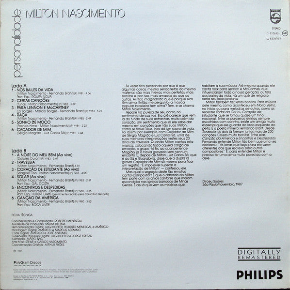 Milton Nascimento : Personalidade (LP, Comp, RM)