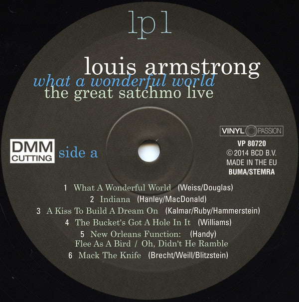 Louis Armstrong : What A Wonderful World: The Great Satchmo Live (2xLP, Comp, RM, Gat)