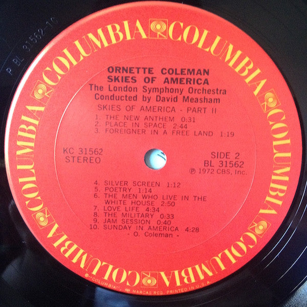 Ornette Coleman, London Symphony Orchestra  Conducted By  David Measham : Skies Of America (LP, Album)