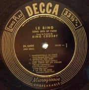 Bing Crosby : Le Bing (10", Album)