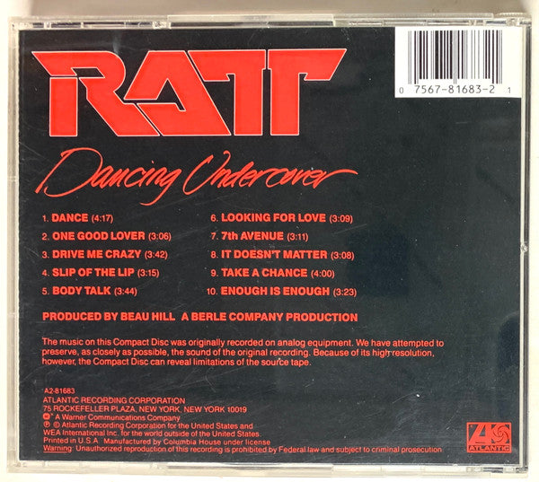 Ratt : Dancing Undercover (CD, Album, Club, SRC)