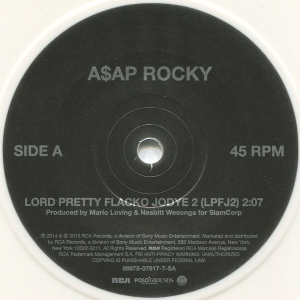 A$AP Rocky* : Lord Pretty Flacko Jodye 2 b/w Multiply (7", RSD, Single, Ltd, Whi)