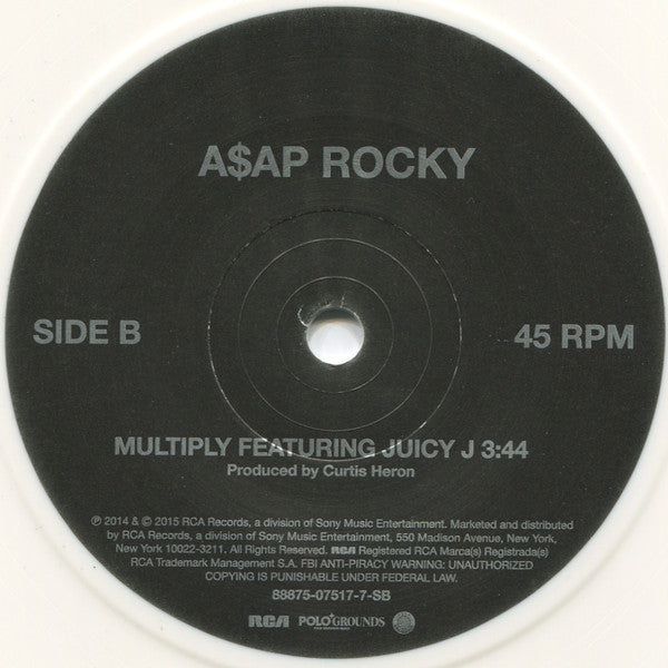A$AP Rocky* : Lord Pretty Flacko Jodye 2 b/w Multiply (7", RSD, Single, Ltd, Whi)