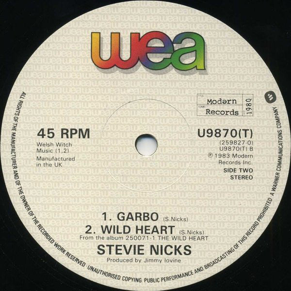 Stevie Nicks : Stand Back (12", Single)