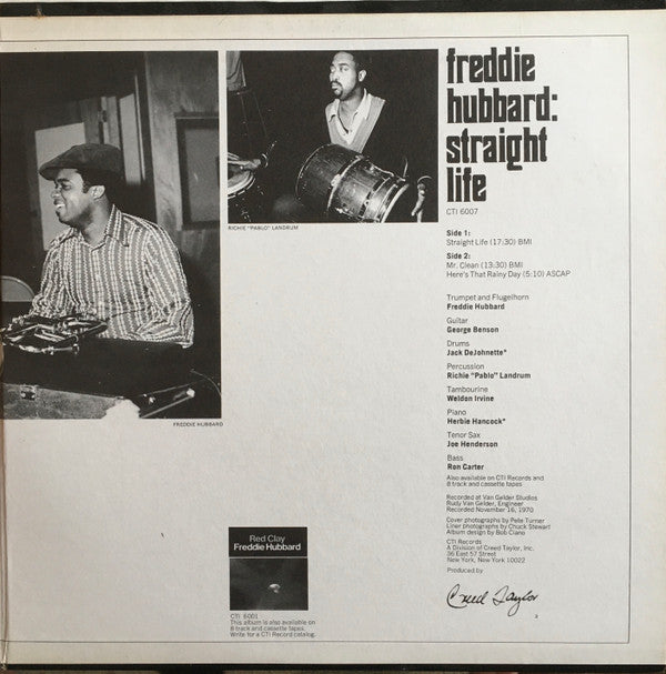 Freddie Hubbard : Straight Life (LP, Album, Gat)