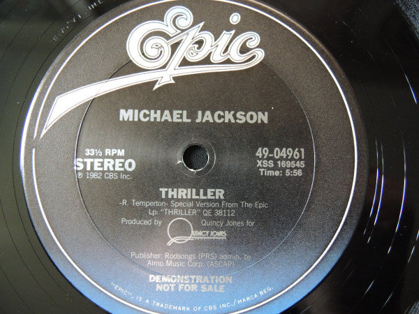 Michael Jackson : Thriller (12", Single, Promo)