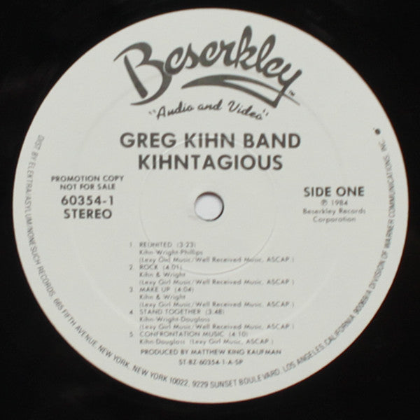 Greg Kihn Band : Kihntagious (LP, Album, Promo)