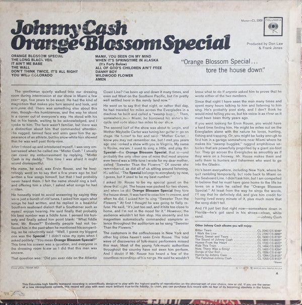 Johnny Cash : Orange Blossom Special (LP, Album, Mono, RE, RP, Ter)