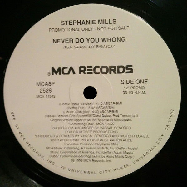 Stephanie Mills : Never Do You Wrong (12", Promo)