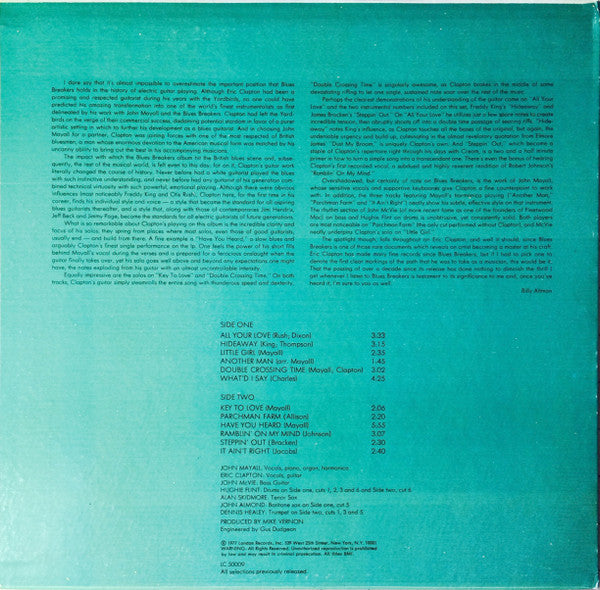 John Mayall With Eric Clapton : Blues Breakers (LP, Album, Pre)