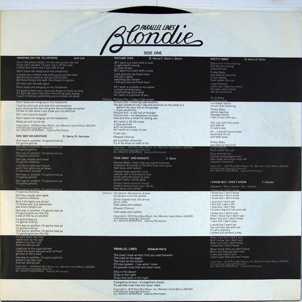 Blondie : Parallel Lines (LP, Album, RE)