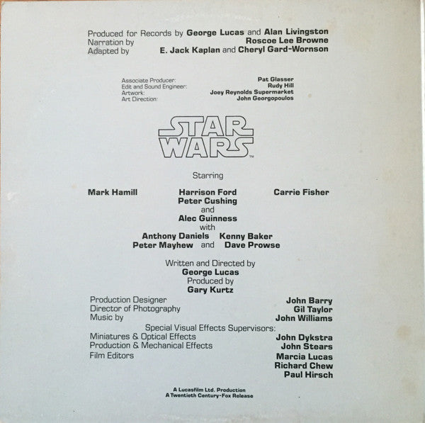 The Original Star Wars Cast With Narration By Roscoe Lee Brown : The Story Of Star Wars (LP, Album, San)