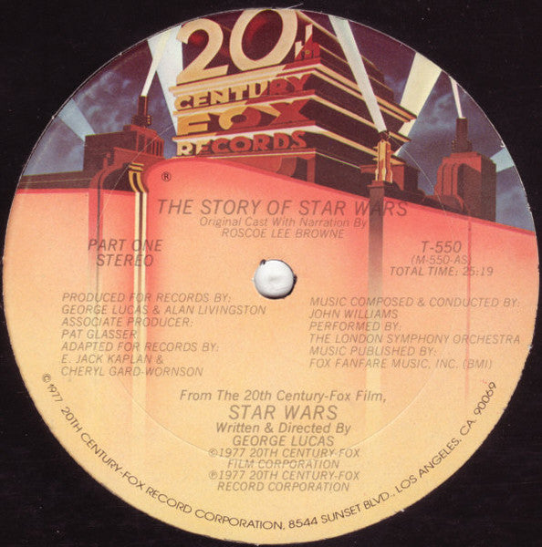 The Original Star Wars Cast With Narration By Roscoe Lee Brown : The Story Of Star Wars (LP, Album, San)