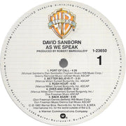 David Sanborn : As We Speak (LP, Album, Rim)