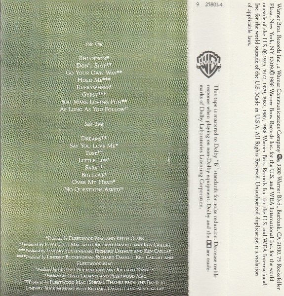Fleetwood Mac : Greatest Hits (Cass, Comp, SR,)