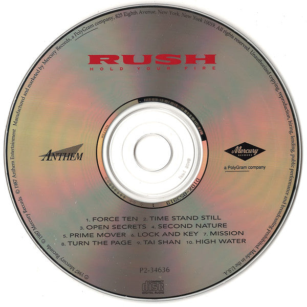 Rush : Hold Your Fire  (CD, Album, Club, RE, RM)