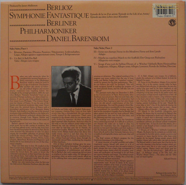 Hector Berlioz - Berliner Philharmoniker, Daniel Barenboim : Symphonie Fantastique (LP, Album)