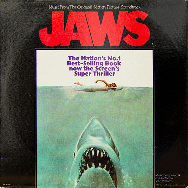 John Williams (4) : Jaws (Music From The Original Motion Picture Soundtrack) (LP, Album, Glo)