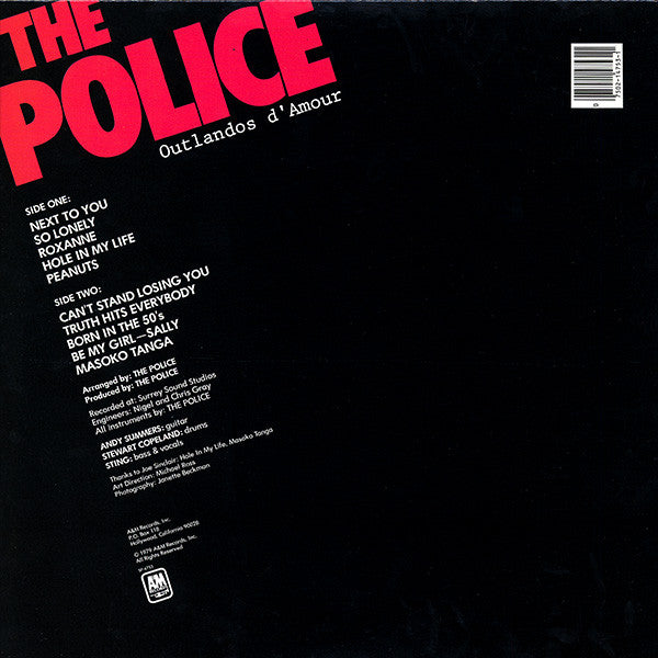 The Police : Outlandos D'Amour (LP, Album, Red)