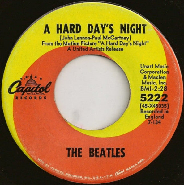 The Beatles : A Hard Day's Night (7", Single, Roc)