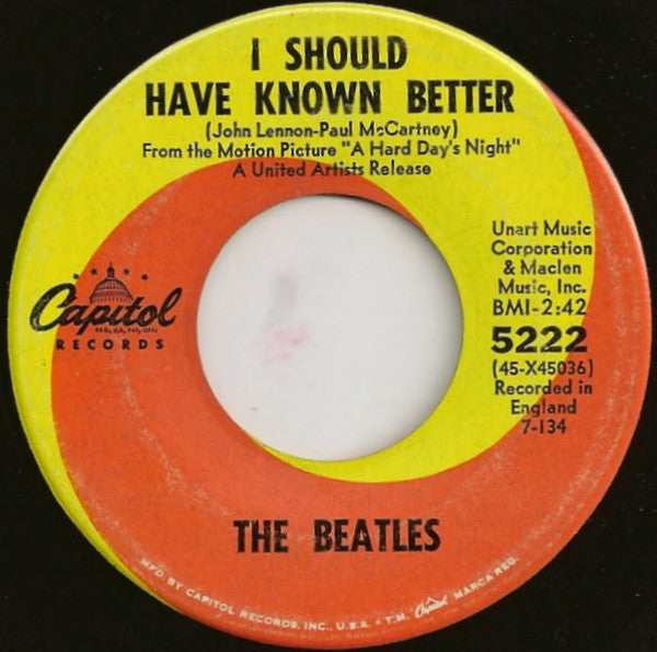 The Beatles : A Hard Day's Night (7", Single, Roc)
