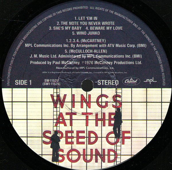 Wings (2) : Wings At The Speed Of Sound (LP, Album, Win)