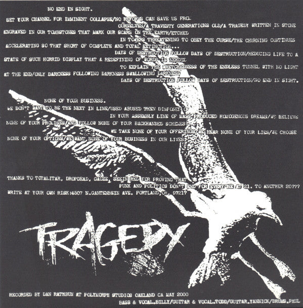 Tragedy / Totalitär : Tragedy / Totalitär (7", EP)