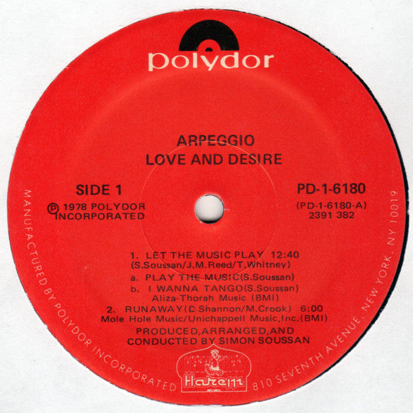 Arpeggio (2) : Love And Desire (LP, Album)