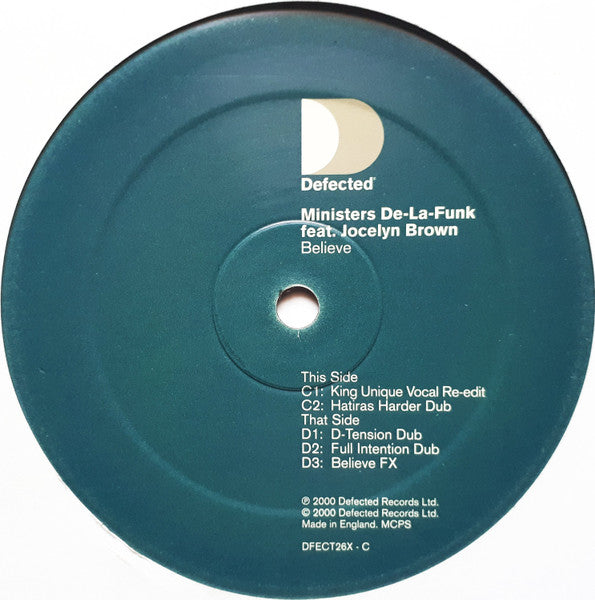 Ministers De-La-Funk Feat. Jocelyn Brown : Believe (2x12")
