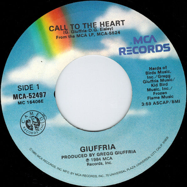 Giuffria : Call To The Heart (7", Single, Glo)