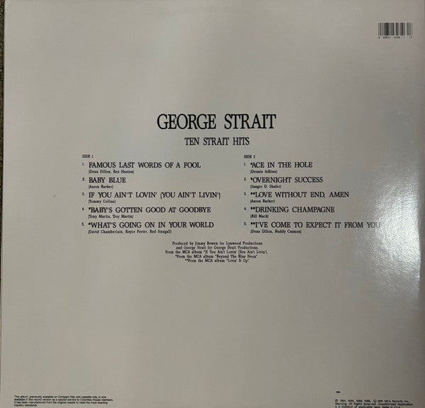 George Strait : Ten Strait Hits (LP, Comp)