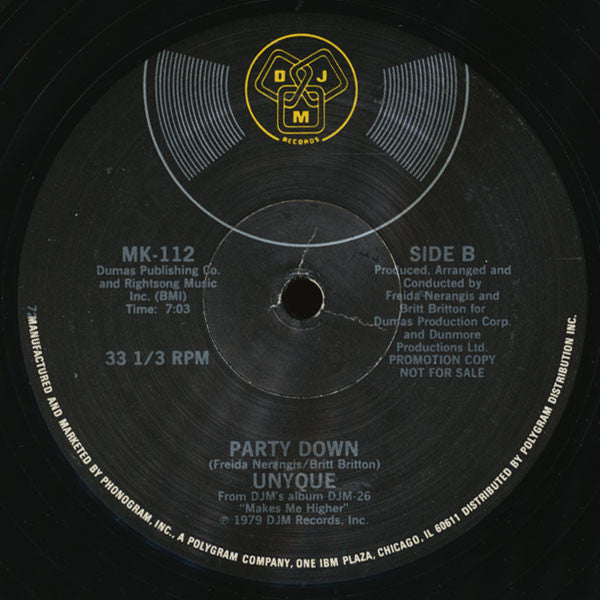 Unyque : Keep On Making Me High / Party Down (12", Promo)