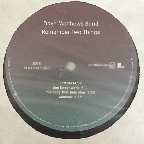Dave Matthews Band : Remember Two Things (2xLP, Album, RE, 180)