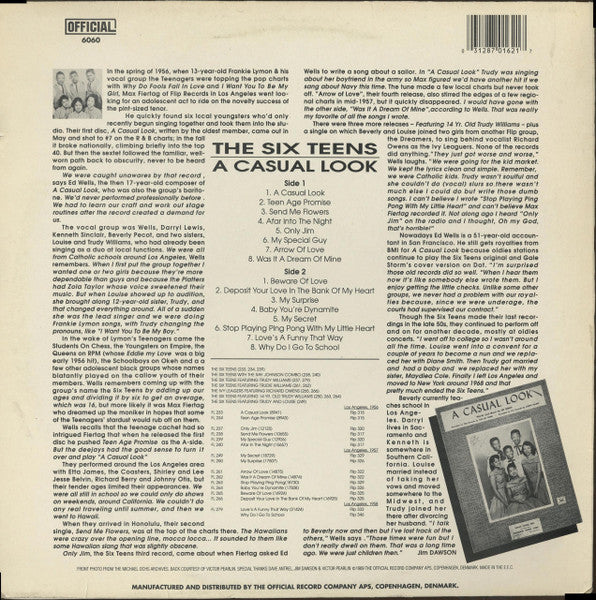 The Six Teens : A Casual Look (LP, Comp, Mono, RE, RM)