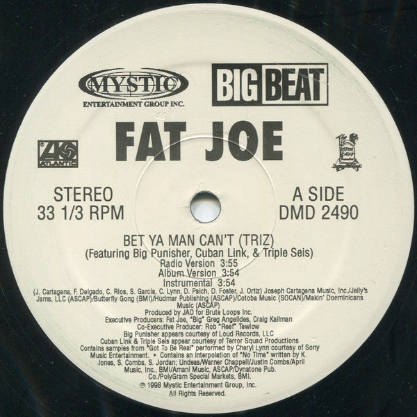 Fat Joe : Bet Ya Man Can't (Triz) (12", Promo)