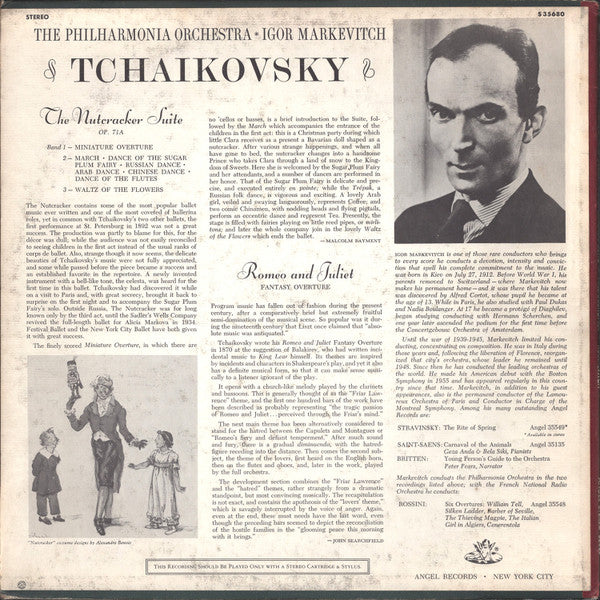 Tchaikovsky*, Philharmonia Orchestra, Igor Markevitch : Romeo And Juliet / Nutcracker Suite (LP, Album)