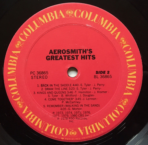 Aerosmith : Aerosmith's Greatest Hits (LP, Comp, RE, Pit)