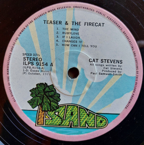Cat Stevens : Teaser And The Firecat (LP, Album, Gat)
