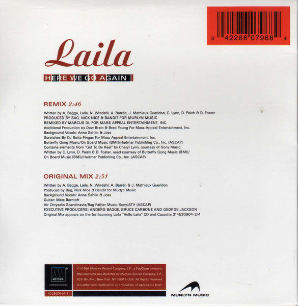 Laila* : Here We Go Again (CD, Single, Car)